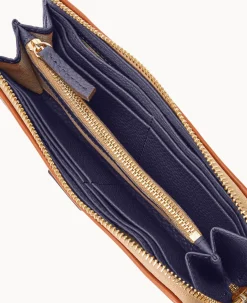 Dooney & Bourke The Pebble Grain Collection|Grab and Go<Pebble Grain Zip Clutch Wristlet Midnight Blue