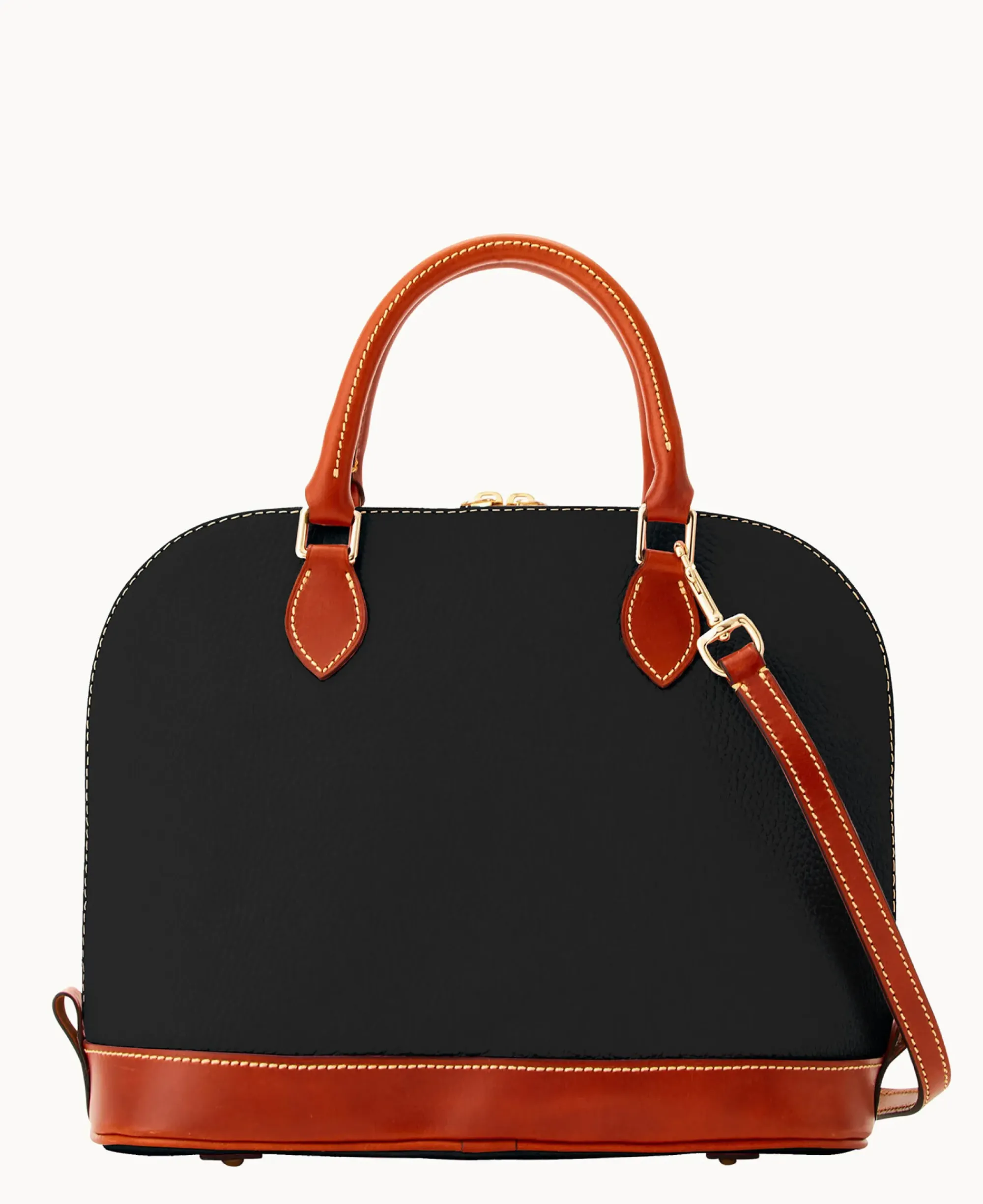 Dooney & Bourke Ready For the Getaway|Pebbled Leather<Pebble Grain Zip Zip Satchel Black
