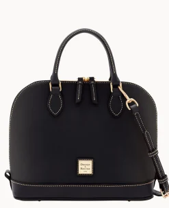 Dooney & Bourke The Pebble Grain Collection|Ready For the Getaway<Pebble Grain Zip Zip Satchel Black Black