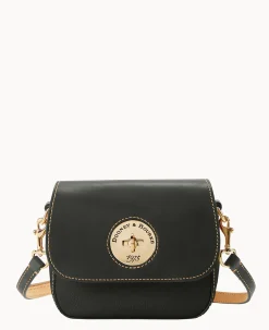 Dooney & Bourke Pebbled Leather|Mini Bags<Pebble Turnlock Flap Saddle Black