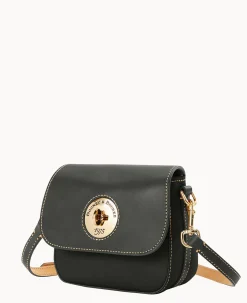 Dooney & Bourke Pebbled Leather|Mini Bags<Pebble Turnlock Flap Saddle Black