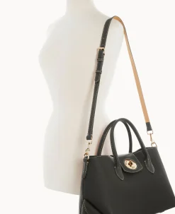 Dooney & Bourke The Pebble Turnlock Collection|Picnic in the Park<Pebble Turnlock Handle Tote 30 Black
