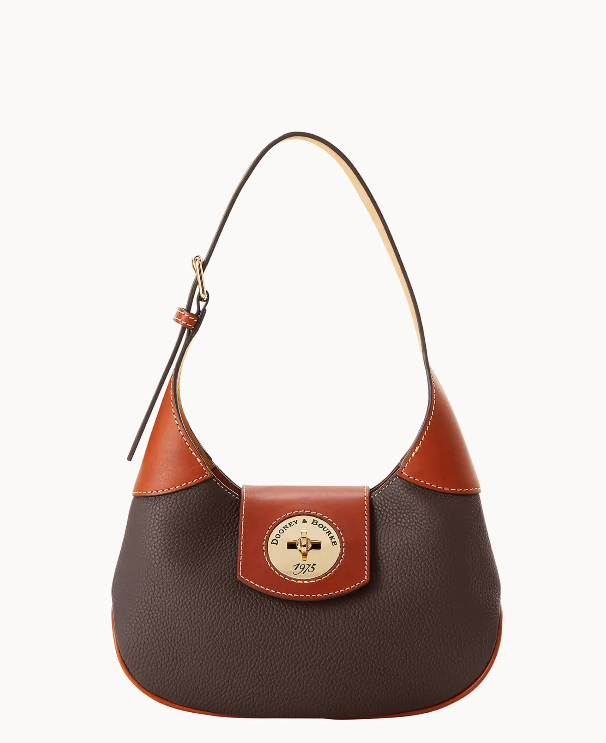 Dooney & Bourke The Pebble Grain Collection|The Pebble Turnlock Collection<Pebble Turnlock Hobo 26 Brown Tmoro