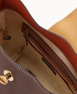 Dooney & Bourke The Pebble Turnlock Collection|Picnic in the Park<Pebble Turnlock Sac 22 Brown Tmoro