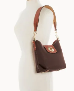 Dooney & Bourke The Pebble Turnlock Collection|Picnic in the Park<Pebble Turnlock Sac 22 Brown Tmoro