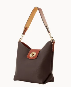Dooney & Bourke The Pebble Turnlock Collection|Picnic in the Park<Pebble Turnlock Sac 30 Brown Tmoro