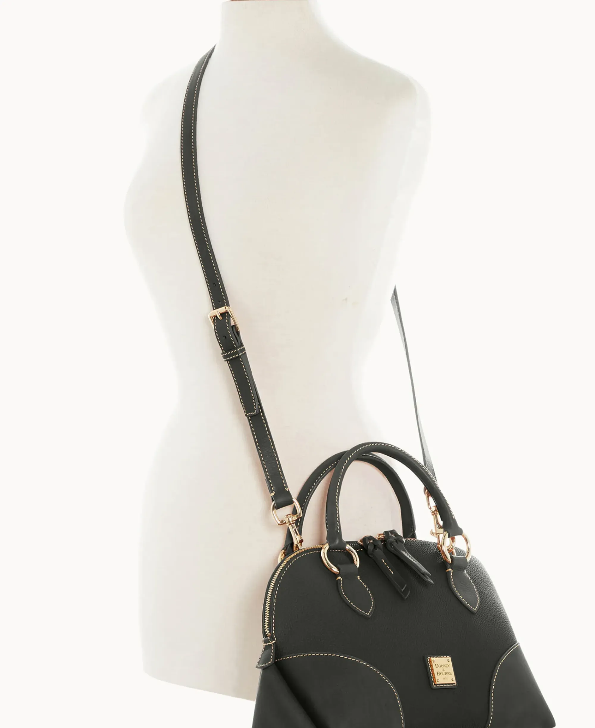 Dooney & Bourke The Pebble Grain Collection|Pebbled Leather<Pebble with Florentine Trim Domed Satchel Black