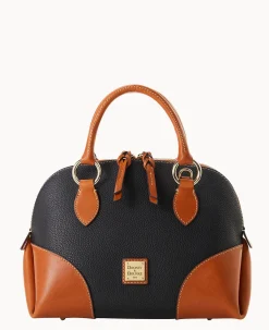 Dooney & Bourke The Pebble Grain Collection|Pebbled Leather<Pebble with Florentine Trim Domed Satchel Black