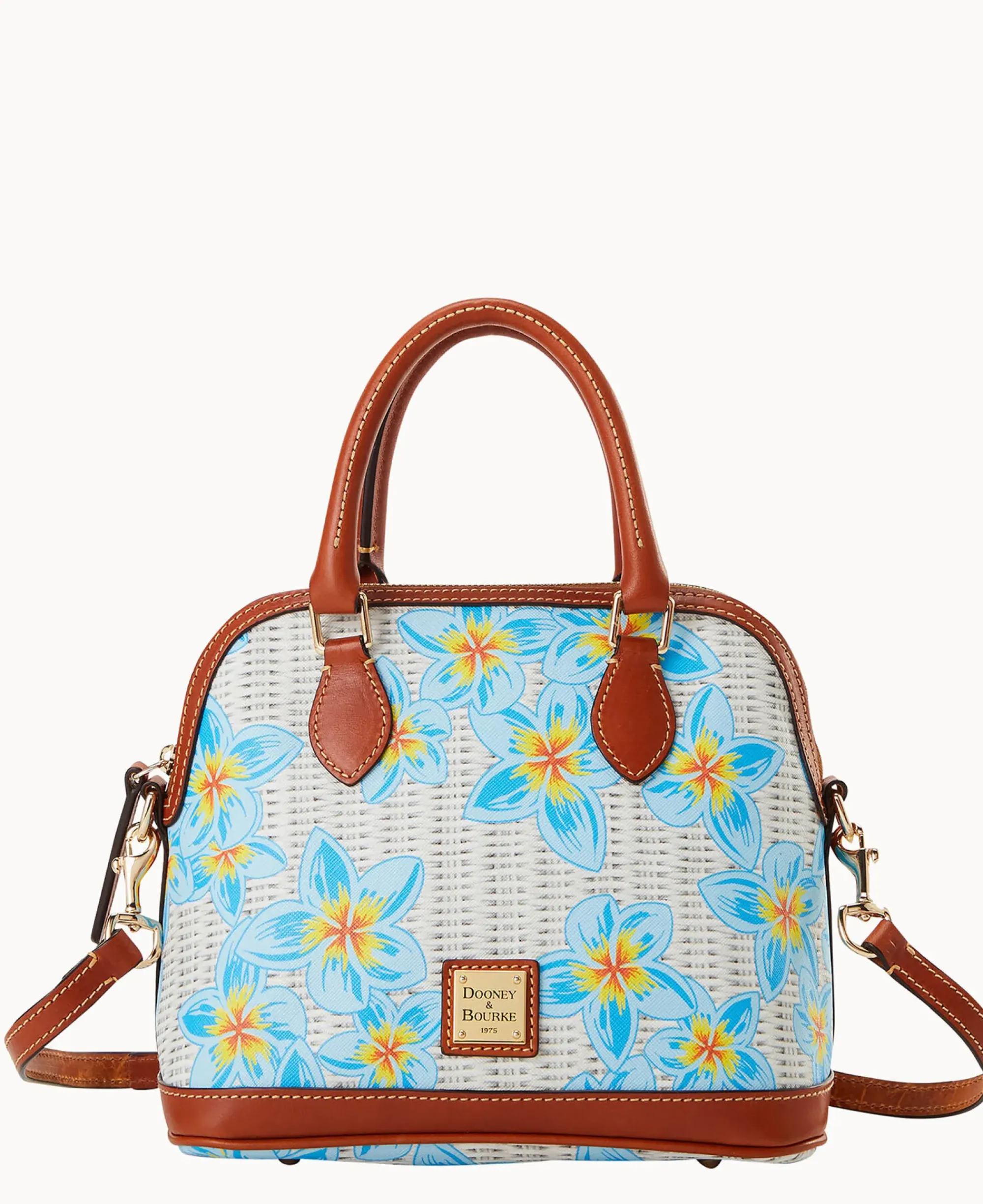 Dooney & Bourke The Plumeria Collection|Spring Style<Plumeria Satchel Sky Blue White