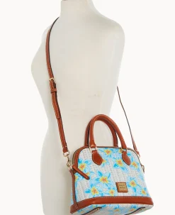 Dooney & Bourke The Plumeria Collection|Spring Style<Plumeria Satchel Sky Blue White