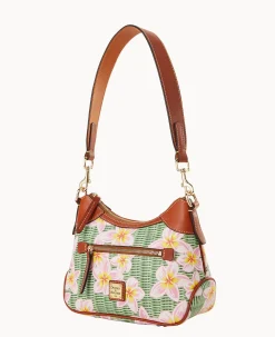 Dooney & Bourke The Plumeria Collection|Spring Style<Plumeria Small Hobo Pink Green