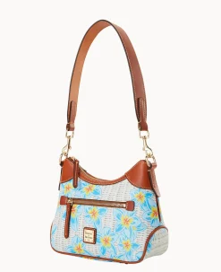 Dooney & Bourke The Plumeria Collection|Spring Style<Plumeria Small Hobo Sky Blue White