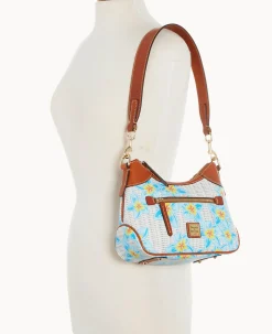 Dooney & Bourke The Plumeria Collection|Spring Style<Plumeria Small Hobo Sky Blue White