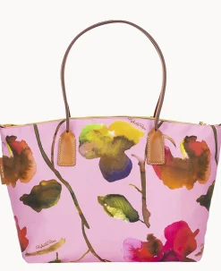 Dooney & Bourke Ready For the Getaway|Printed Fabric<Roberta Pieri Flower Classic Large Robertina Tote Light Pink