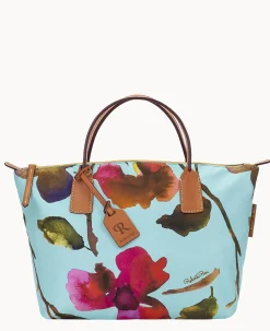 Dooney & Bourke Ready For the Getaway|Printed Fabric<Roberta Pieri Flower Classic Small Robertina Tote Light Blue