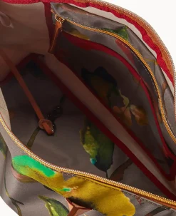 Dooney & Bourke Printed Fabric|Shoulder Bags<Roberta Pieri Flower Classic Sm Robertina Tote w Long Handle Taupe
