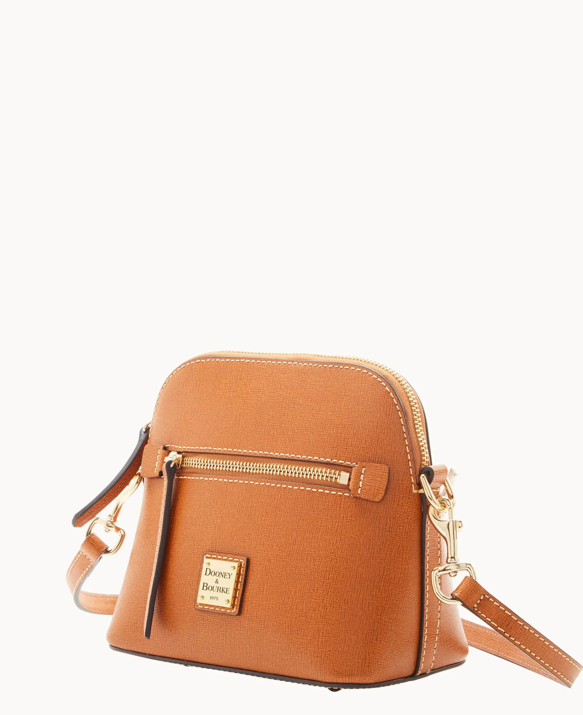 Dooney & Bourke The Saffiano Collection|Textured Leather<Saffiano Domed Crossbody Natural