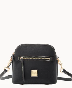 Dooney & Bourke The Saffiano Collection|Textured Leather<Saffiano Domed Crossbody Black