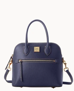 Dooney & Bourke The Saffiano Collection|Textured Leather<Saffiano Domed Satchel Marine