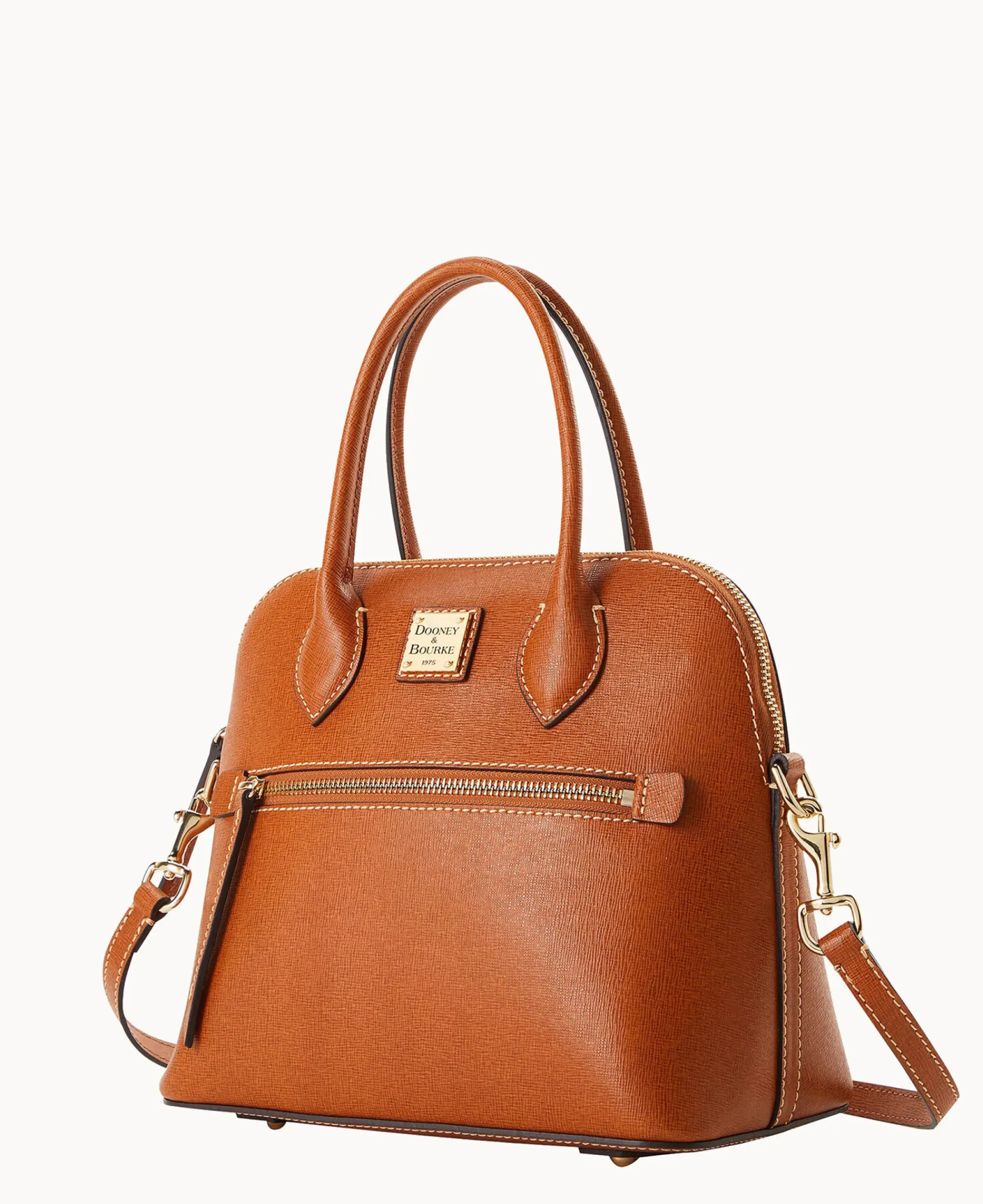 Dooney & Bourke The Saffiano Collection|Textured Leather<Saffiano Domed Satchel Natural