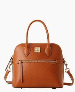 Dooney & Bourke The Saffiano Collection|Textured Leather<Saffiano Domed Satchel Natural