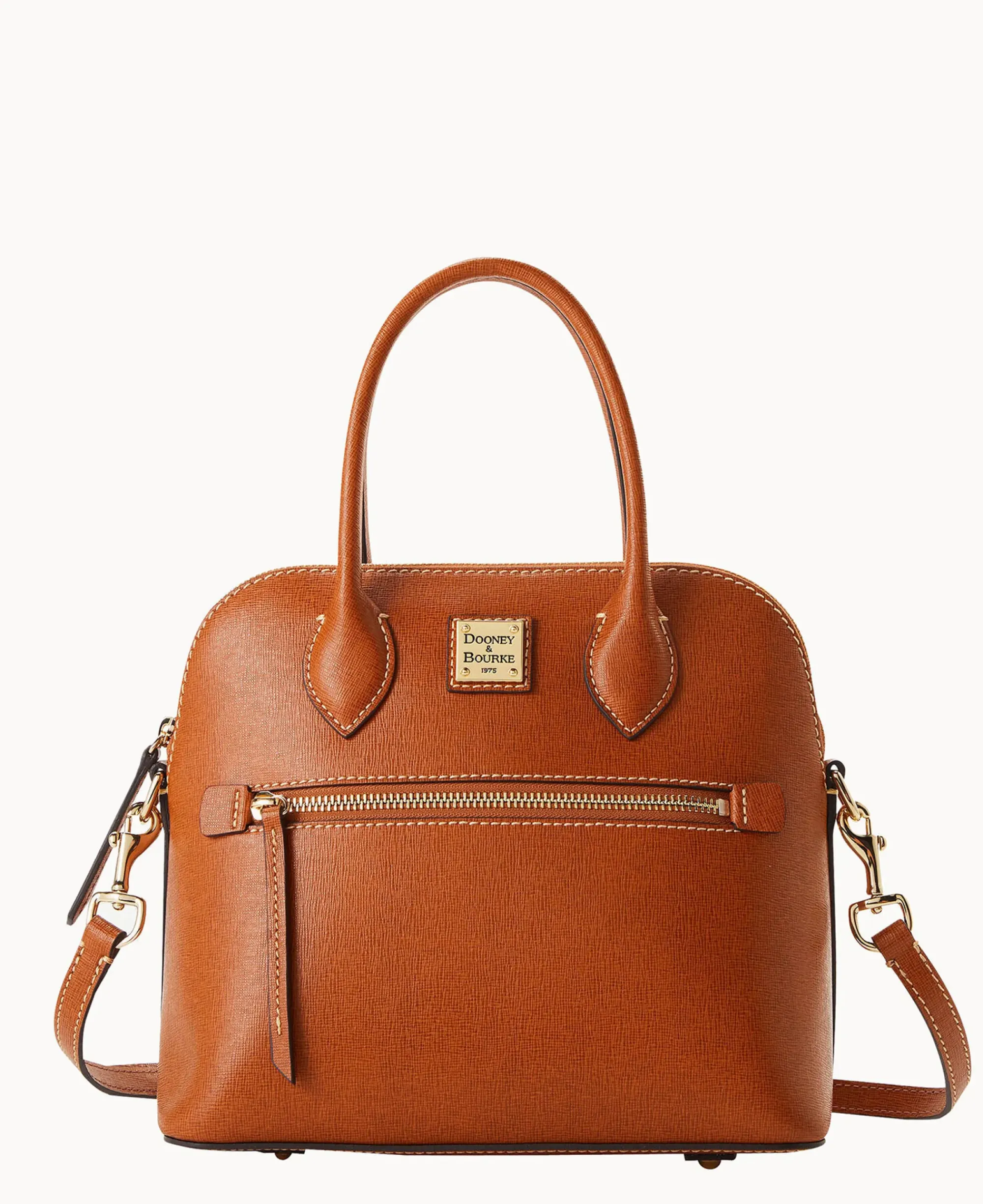 Dooney & Bourke The Saffiano Collection|Textured Leather<Saffiano Domed Satchel Natural