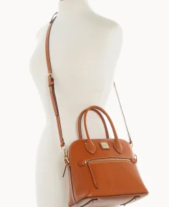 Dooney & Bourke The Saffiano Collection|Textured Leather<Saffiano Domed Satchel Natural