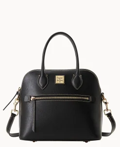 Dooney & Bourke The Saffiano Collection|Textured Leather<Saffiano Domed Satchel Black