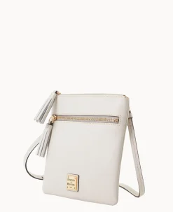 Dooney & Bourke The Saffiano Collection|Textured Leather<Saffiano Double Zip Tassel Crossbody Ecru