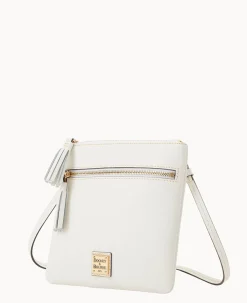 Dooney & Bourke The Saffiano Collection|Textured Leather<Saffiano Double Zip Tassel Crossbody Off White