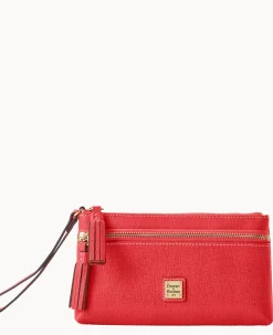 Dooney & Bourke The Saffiano Collection|Grab and Go<Saffiano Double Zip Wristlet Tomato