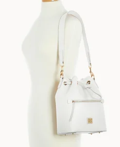 Dooney & Bourke The Saffiano Collection|Ready For the Getaway<Saffiano Drawstring Off White