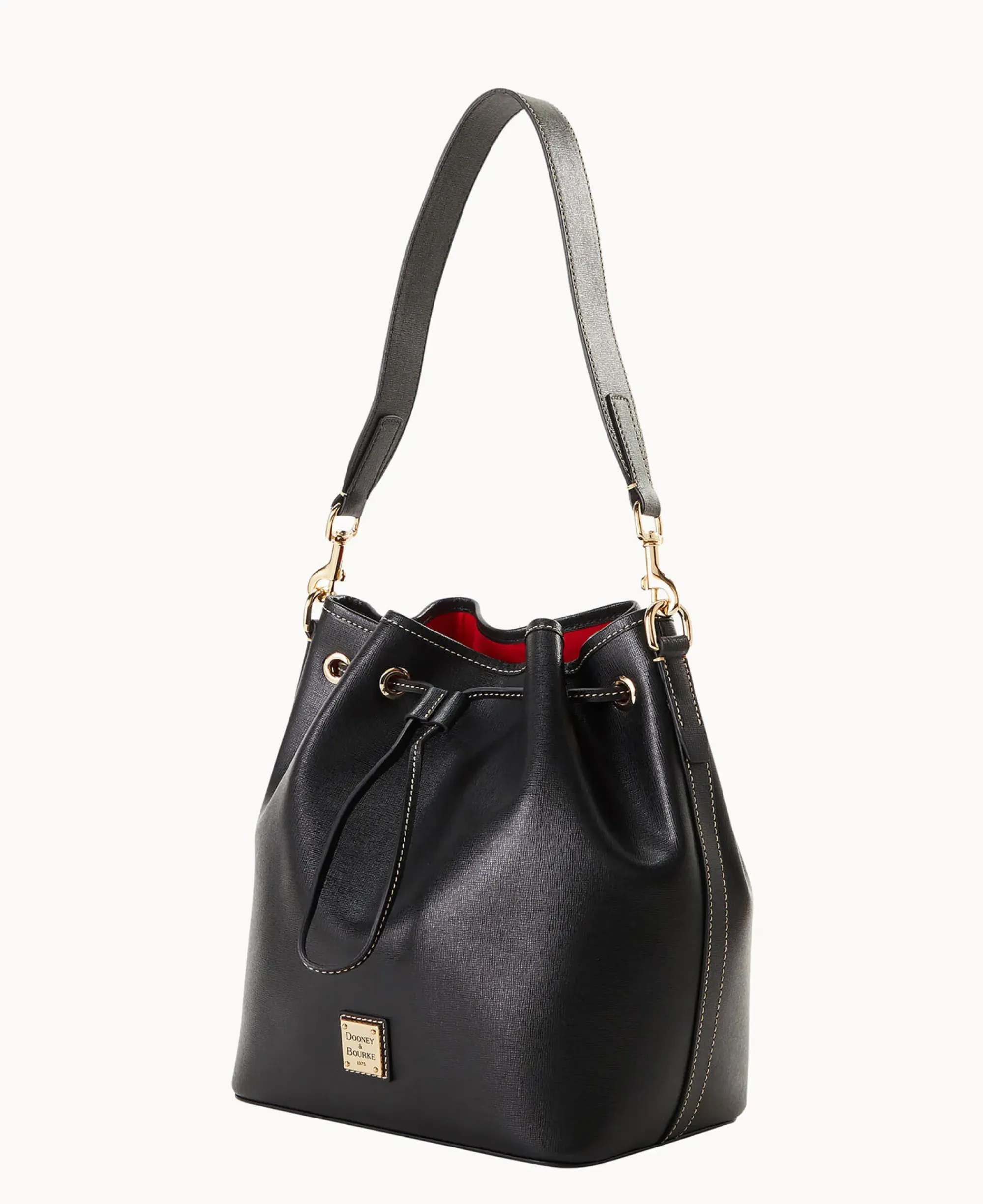 Dooney & Bourke The Saffiano Collection|Textured Leather<Saffiano Drawstring Black