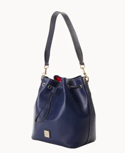 Dooney & Bourke The Saffiano Collection|Textured Leather<Saffiano Drawstring Marine