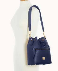 Dooney & Bourke The Saffiano Collection|Ready For the Getaway<Saffiano Drawstring Marine