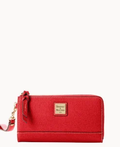 Dooney & Bourke The Saffiano Collection|Grab and Go<Saffiano Folded Zip Wristlet Tomato
