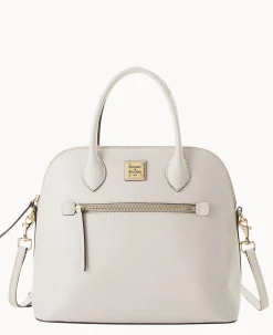 Dooney & Bourke The Saffiano Collection|Textured Leather<Saffiano Large Domed Satchel Ecru
