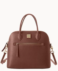 Dooney & Bourke The Saffiano Collection|Textured Leather<Saffiano Large Domed Satchel Amber