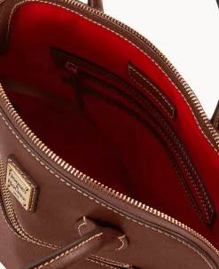 Dooney & Bourke The Saffiano Collection|Textured Leather<Saffiano Large Domed Satchel Amber