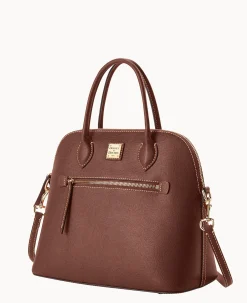 Dooney & Bourke The Saffiano Collection|Textured Leather<Saffiano Large Domed Satchel Amber