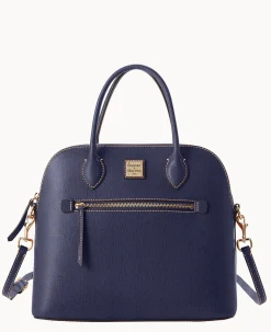 Dooney & Bourke The Saffiano Collection|Textured Leather<Saffiano Large Domed Satchel Marine