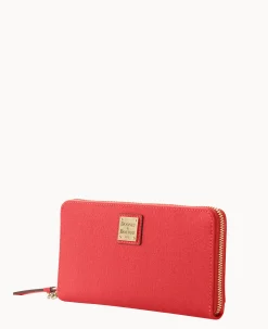 Dooney & Bourke The Saffiano Collection|Grab and Go<Saffiano Large Zip Around Wristlet Tomato