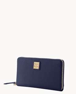 Dooney & Bourke The Saffiano Collection|Grab and Go<Saffiano Large Zip Around Wristlet Marine