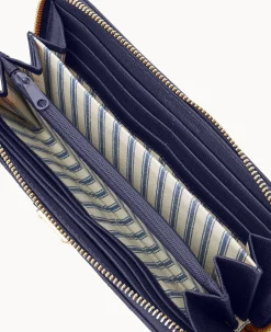 Dooney & Bourke The Saffiano Collection|Grab and Go<Saffiano Large Zip Around Wristlet Marine