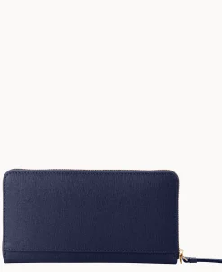 Dooney & Bourke The Saffiano Collection|Grab and Go<Saffiano Large Zip Around Wristlet Marine