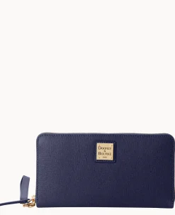 Dooney & Bourke The Saffiano Collection|Grab and Go<Saffiano Large Zip Around Wristlet Marine