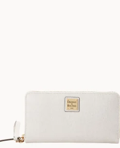 Dooney & Bourke The Saffiano Collection|Grab and Go<Saffiano Large Zip Around Wristlet Ecru