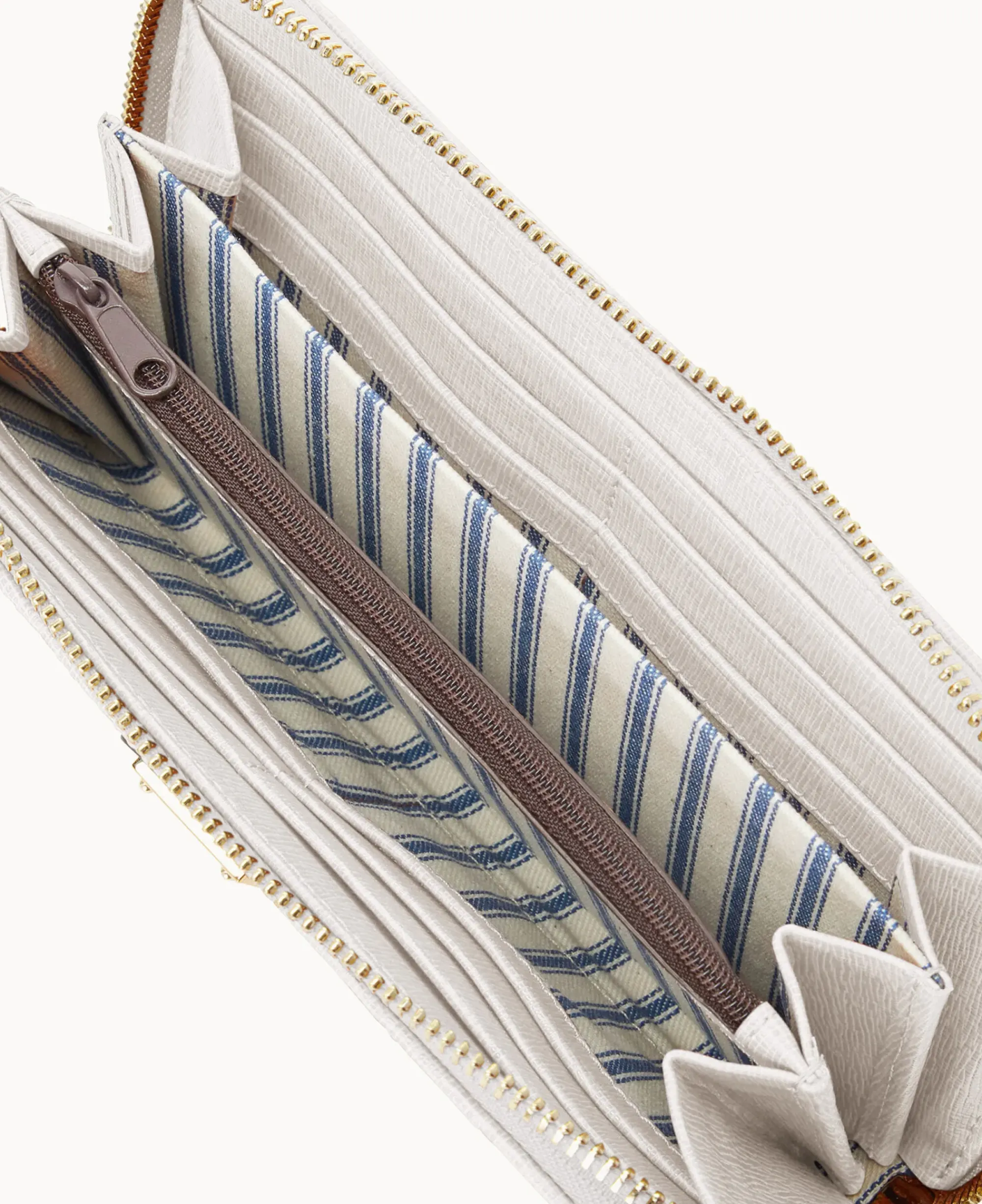 Dooney & Bourke The Saffiano Collection|Grab and Go<Saffiano Large Zip Around Wristlet Ecru