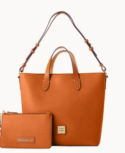 Dooney & Bourke The Saffiano Collection|Textured Leather<Saffiano Lilliana with Pouch Natural