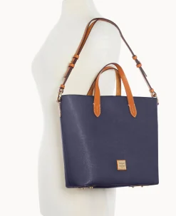 Dooney & Bourke The Saffiano Collection|Textured Leather<Saffiano Lilliana with Pouch Marine